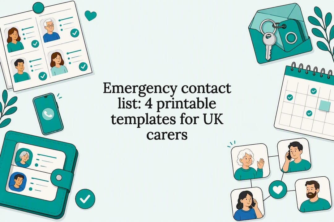 Emergency contact list: 4 printable templates for UK carers